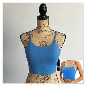 Spalding Vallarta Blue Sports Bra Removable Cups Sz M NWT
